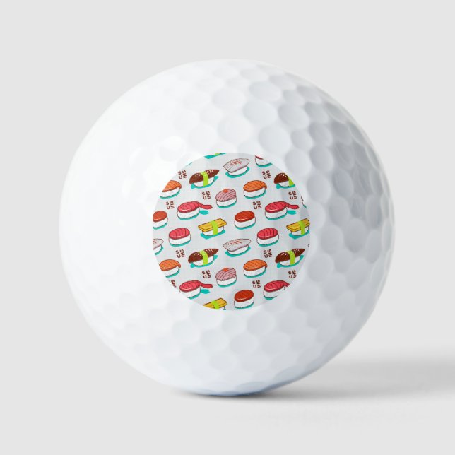 Vintage nigiri sushi, doodle pattern golf balls (Front)