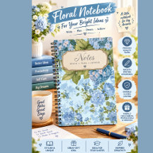 Vintage Nivea terature Notebook | Blue Floral