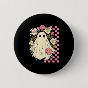 Vintage Nk Flowers Ghost Groovy Halloween Soky Gir 6 Cm Round Badge