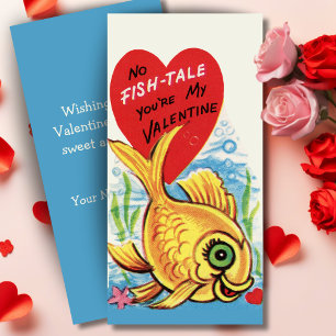 Vintage No Fish Tail Cute Custom Retro Valentine Holiday Card