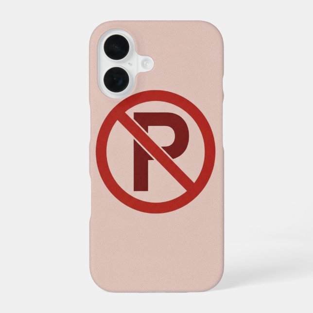 Vintage No Parking Symbol iPhone 16 Case (Back)