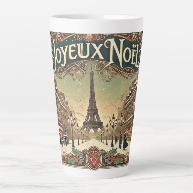 Vintage Noel in Paris  Latte Mug (Front)