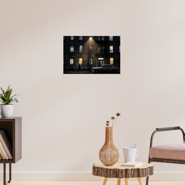 Vintage Noir City Night  Poster (Living Room 3)