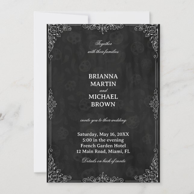 Vintage Noir Ornamental Invitation (Front)