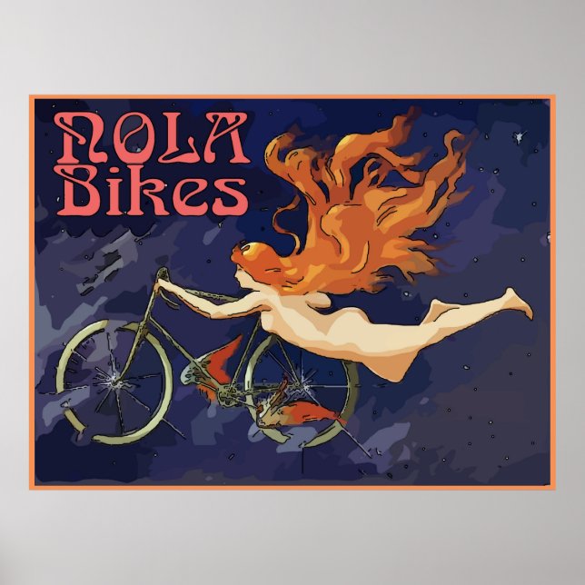 Vintage NOLA Bikes Angel Poster (Front)