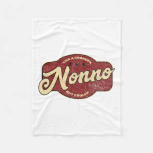 Vintage Nonno Like A Grandpa But Cooler - Italian  Fleece Blanket