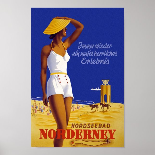 Vintage Nordseebad Norderney Travel Poster (Front)