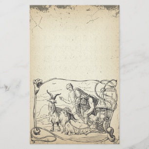Vintage Norse Mythology Thor's Goats Stationery