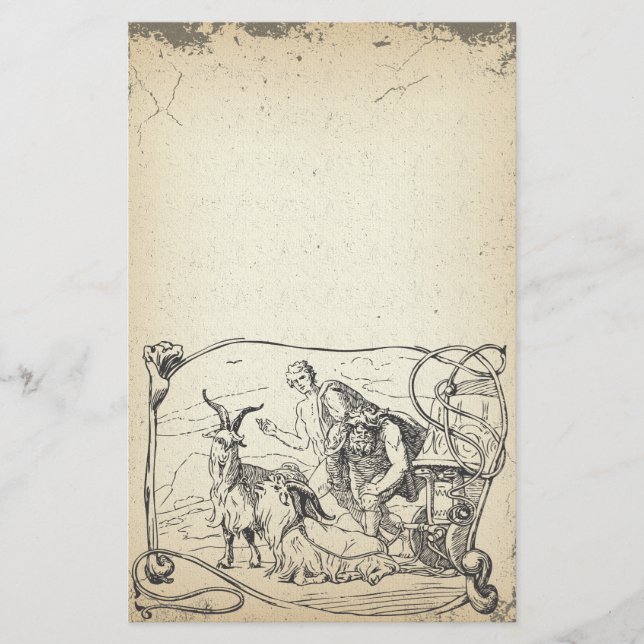 Vintage Norse Mythology  Thor's Goats  Stationery (Front)
