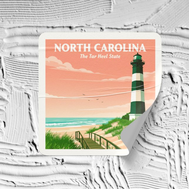Vintage North Carolina Square Sticker (Creator Uploaded)