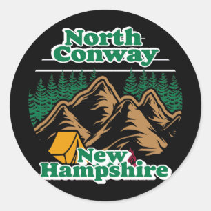 Vintage North Conway New Hampshire Classic Round Sticker
