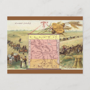 Vintage North Dakota Map Postcard