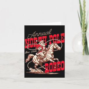 Vintage North Le Rodeo Cowboy Santa Country Christ Card
