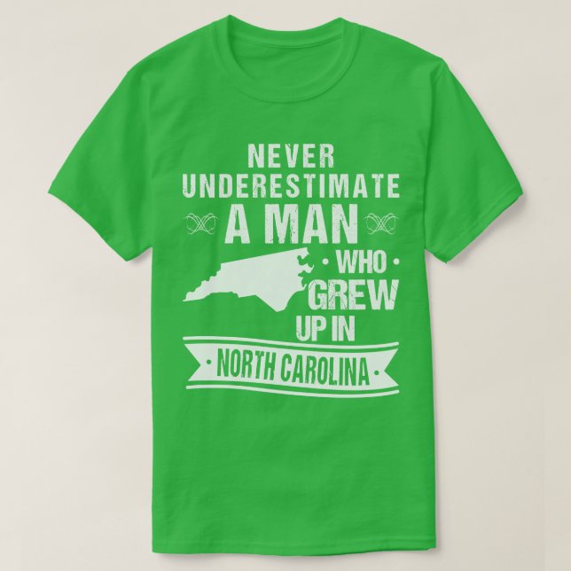 Vintage North olina Map T-Shirt (Design Front)