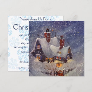 Vintage North Pole Christmas Party Invitation