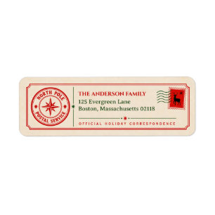 Vintage North Pole Christmas Return Address