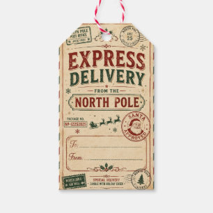 Vintage North Pole Express Shipping Label