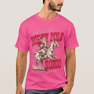 Vintage North Pole Rodeo Cowboy Santa Country Chri T-Shirt