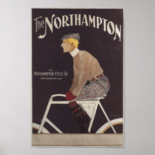 Vintage Northampton Bicycle Ad Art Poster