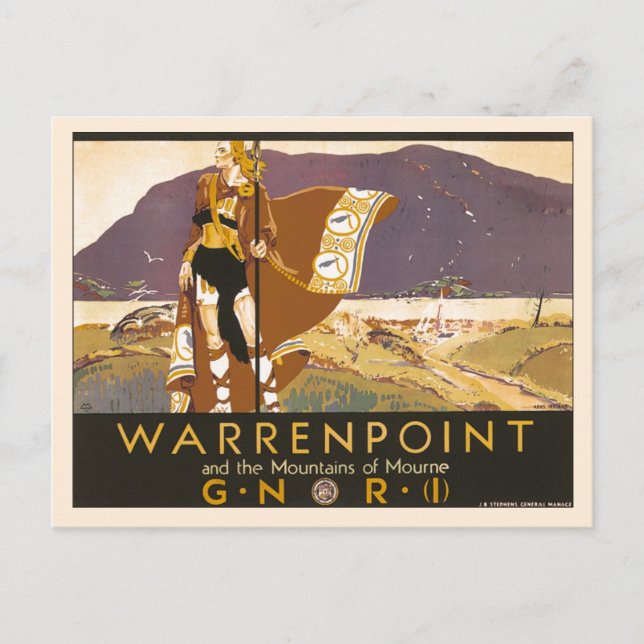 Vintage Northern Ireland Warrenpoint ad Postcard (Front)