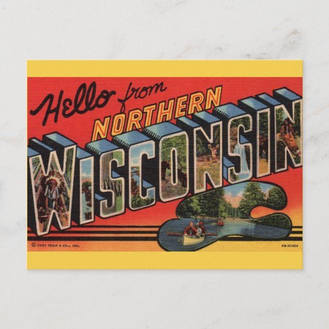 Vintage Northern Wisconsin Postcard (Front)