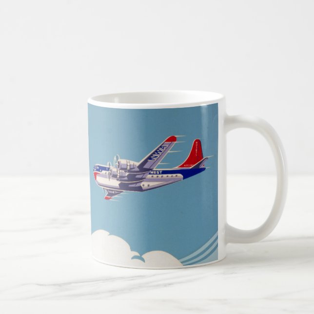 Vintage Northwest Airlines Advertising Poster Coffee Mug (Right)