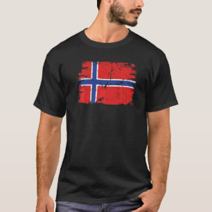 Vintage Norway Norwegian Flag Pride Support Norweg T-Shirt