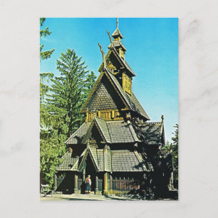 Vintage Norway, Oslo, Stave Church Postcard
