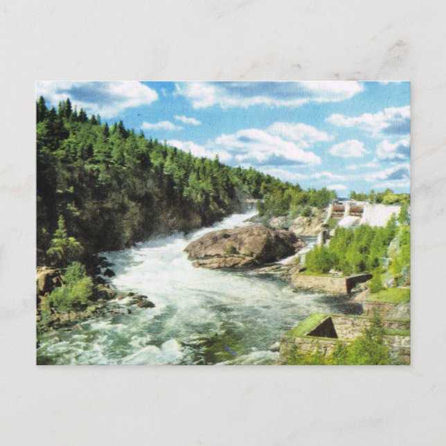 Vintage Norway, Salmon leap Postcard (Front)