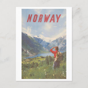 Vintage Norway Travel Poster Postcard
