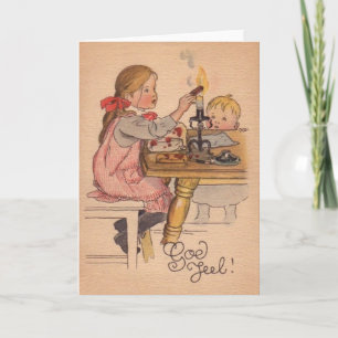 Vintage Norwegian / Danish God Jul Christmas Card