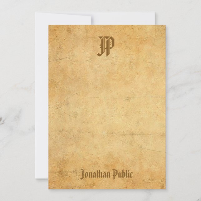 Vintage Nostalgic Handwritten Monogram Template (Front)