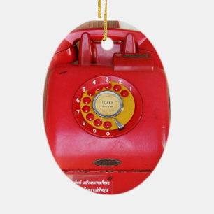 Vintage Nostalgic Old Classic Retro Telephone Ceramic Tree Decoration
