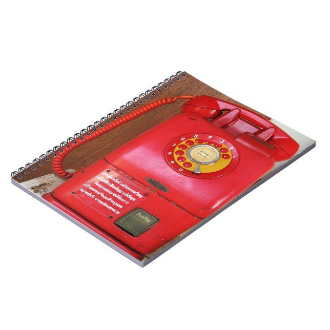 Vintage Nostalgic Old Classic Retro Telephone Spiral Notebook (Left Side)