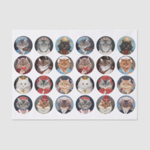 Vintage (Not AI) Cat Illustrations by GL Barnes  Tissue Paper