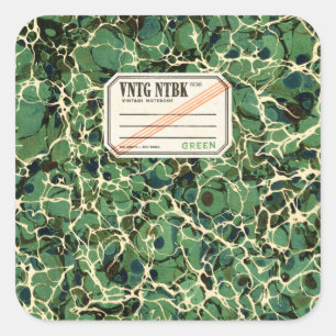 Vintage Notebook Green VNTG NTBK Square Sticker