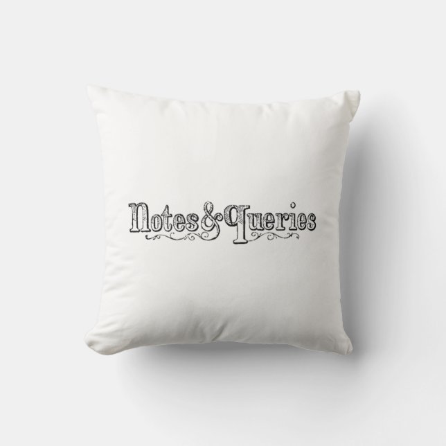 Vintage Notes And Queries Typograph Cushion (Front)