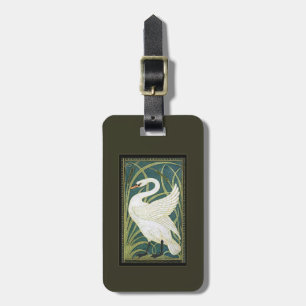 Vintage Nouveau Swan Baggage Tag