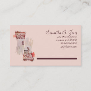 Vintage Nouveau Victorian Gloves Calling/ Business Card