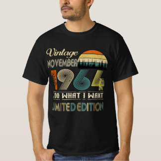 Vintage November 1964 T-Shirt Retro Style Birthday