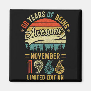 Vintage November 1966 60 Years Design Magnet
