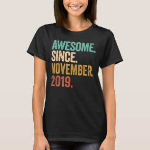 Vintage November 2019 3 Years Old Boy 3rd Birthday T-Shirt