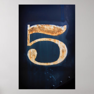Vintage Number Five Poster