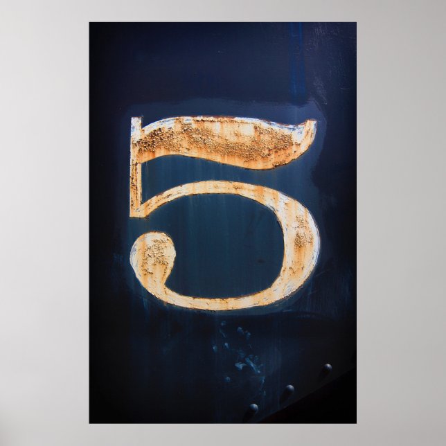 Vintage Number Five Poster (Front)