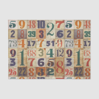 Vintage Numbers Decoupage or Collage Paper