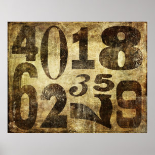 Vintage Numbers Poster or for decoupage
