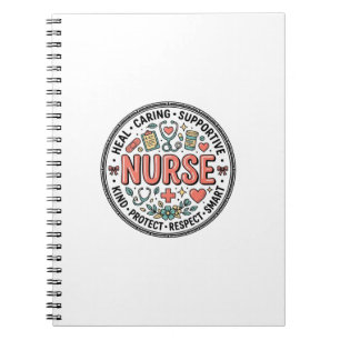 Vintage Nurse Appreciation Floral Medical Shirt De Notebook