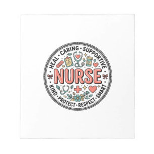 Vintage Nurse Appreciation Floral Medical Shirt De Notepad