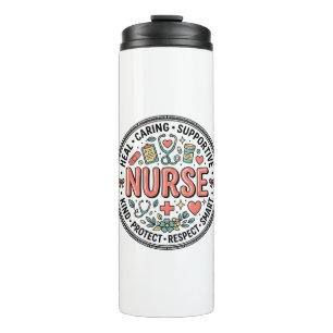 Vintage Nurse Appreciation Floral Medical Shirt De Thermal Tumbler