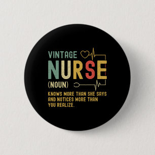 Vintage Nurse Definition Funny Registered Nursing 6 Cm Round Badge